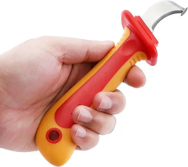 Alt view image 2 of 7 - Yosoo Health Gear Insulated Cable Stripper, Electrician Knife 1000V Electrician Knife, Cable Knife with Anti Magnetic Blades and Nonslip Handle for Safe Wire Stripping and Electrical Work