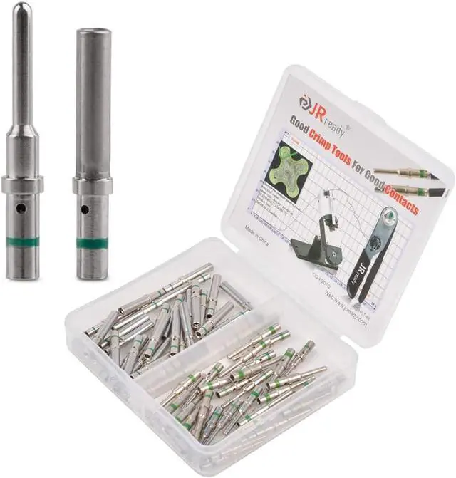 Main image of JRready ST6120 DT Connector Terminal Kit Contact Size 16, Male Pins 0460-215-16141/Female Sockets 0462-209-16141 Solid Contacts Wire Gauge 14-20 AWG, 30 Pairs