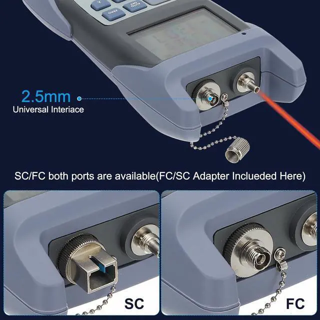 Alt view image 5 of 7 - PATIKIL 2pcs 650nm Fiber Optical Tester, Optical Power Meter Built-in 10MW Visual Fault Locator Fiber Light Meter with 2.5mm SC FC Connector Test Equipment for Network Testing Tools