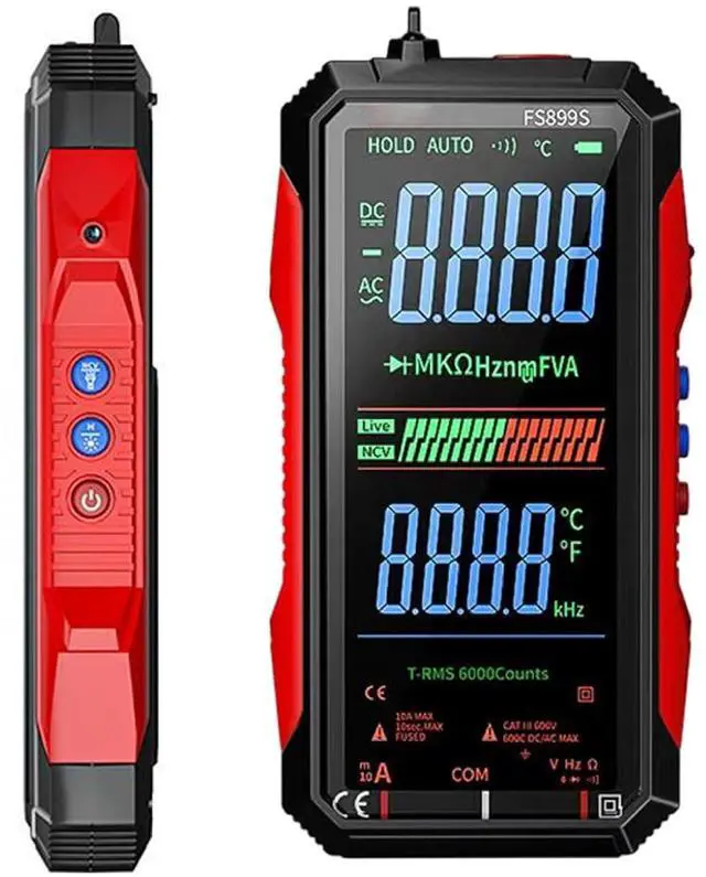 Alt view image 2 of 7 - Digital Multimeter Tester, Portable NCV Smart Multimeter with LED Flashlight, USB Rechargeable Voltage Meter for Current Resistance Continuity Capacitance Temperature Frequency