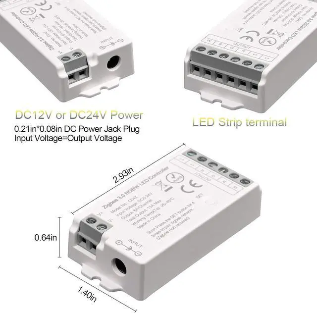 Alt view image 7 of 7 - ZigBee 3.0 LED Controller C04Z RGBW LED Strip Bulb Dimmer Compatible with Echo Plus Home-kit Zigbee Hub Bridge Required DC5-24V