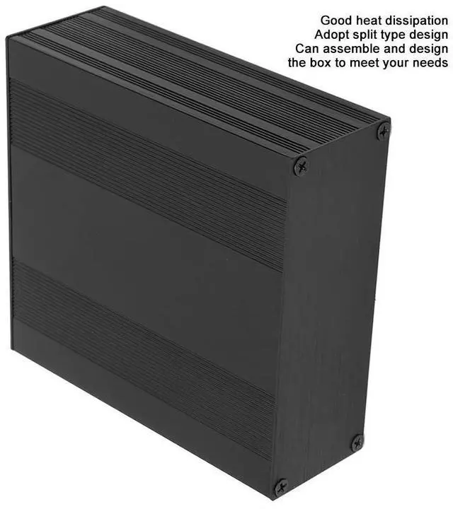 Alt view image 2 of 7 - 2Pcs Aluminum Electronic Project Box, 54 x 145 x 150mm Enclosure Electronic DIY Circuit Board Project Black Aluminum Box Enclosure Split Body Case