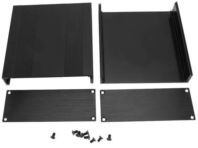 Alt view image 3 of 7 - 2Pcs Aluminum Electronic Project Box, 54 x 145 x 150mm Enclosure Electronic DIY Circuit Board Project Black Aluminum Box Enclosure Split Body Case