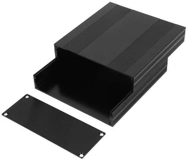 Alt view image 4 of 7 - 2Pcs Aluminum Electronic Project Box, 54 x 145 x 150mm Enclosure Electronic DIY Circuit Board Project Black Aluminum Box Enclosure Split Body Case