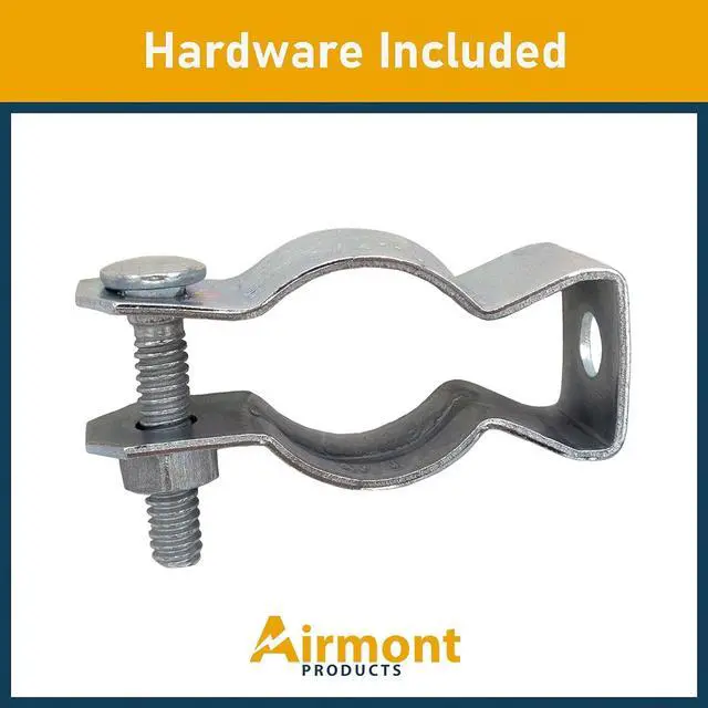 Alt view image 2 of 6 - (50 Pack) Airmont Products AP-10602, EMT or Rigid Conduit Hanger, 3/4 Inch Trade Size, Galvanized Steel, Safely Secure Conduits to any Surface, Zinc Plated Metal, Nuts and Bolts Included