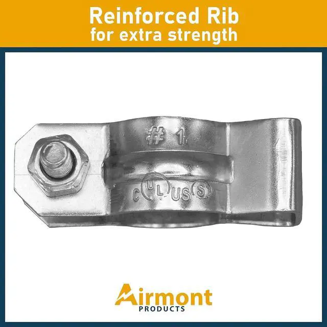 Alt view image 3 of 6 - (50 Pack) Airmont Products AP-10602, EMT or Rigid Conduit Hanger, 3/4 Inch Trade Size, Galvanized Steel, Safely Secure Conduits to any Surface, Zinc Plated Metal, Nuts and Bolts Included