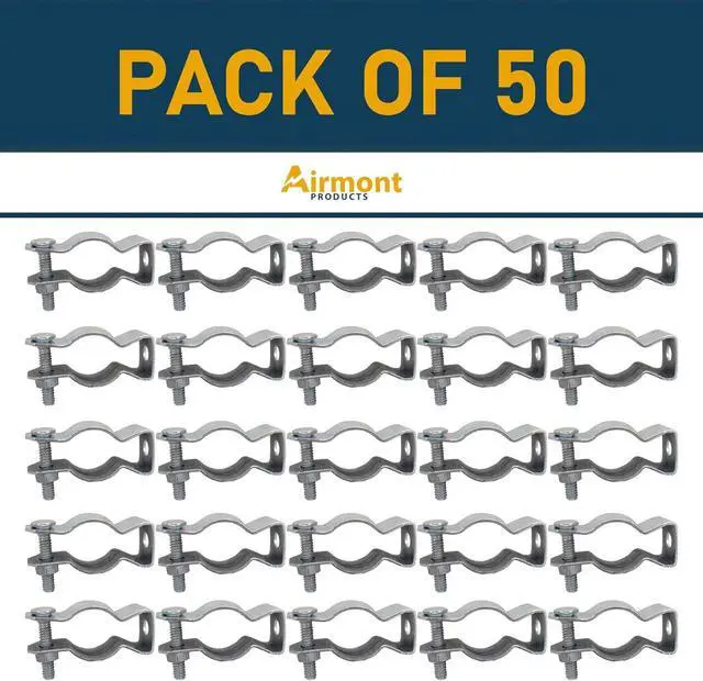 Alt view image 6 of 6 - (50 Pack) Airmont Products AP-10602, EMT or Rigid Conduit Hanger, 3/4 Inch Trade Size, Galvanized Steel, Safely Secure Conduits to any Surface, Zinc Plated Metal, Nuts and Bolts Included