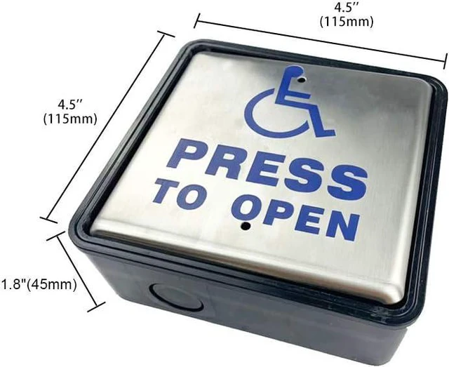 Alt view image 3 of 4 - Wired Stainless Steel Handicapped Push Button 4.5"x4.5"