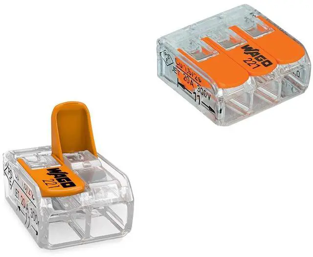 Main image of WAGO 221 Series 150 pcs Lever-Nuts Wire Connector Assortment Pack 2-Port (100) 3-Port (50)