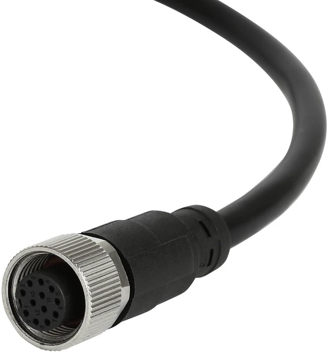 Alt view image 2 of 7 - M12 12 Pins Female Connector Cables, Waterproof IP67 Solder Locking System, Brass Gold-Plated Contacts, A Code Straight Aviation Sensor Electrical Cable 30V 1A Industrial Grade Cable (5 Meter)