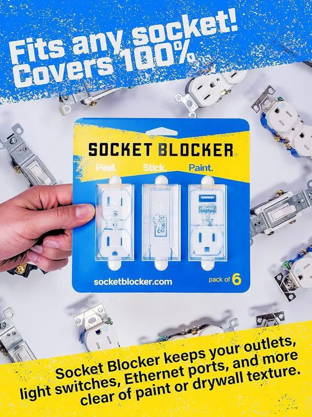Alt view image 4 of 7 - The Smarter Outlet Cover for Drywall & Painting Better Than Tape for Remodeling & DIY Projects - 30 Pack