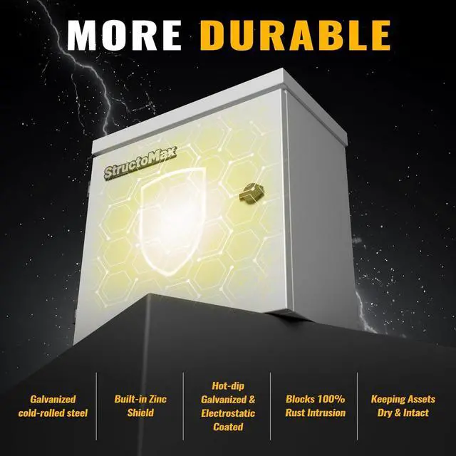 Alt view image 4 of 7 - Steel Electrical Box, 16"x16"x6" Steel Enclosure, IP67 Waterproof & Rust-Resistant, Outdoor/Indoor Electrical Junction Box with Mounting Plate for Wall/Pole Mount