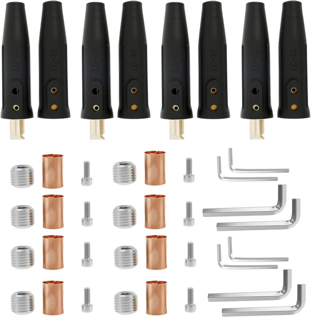 Main image of 4 Pack LC-40 Welding Leads Quick Connector, Welding Cable Connectors, Male & Female Welding Connectors Compatible with 1/0 and 2/0 Cable, 350 Amp Max