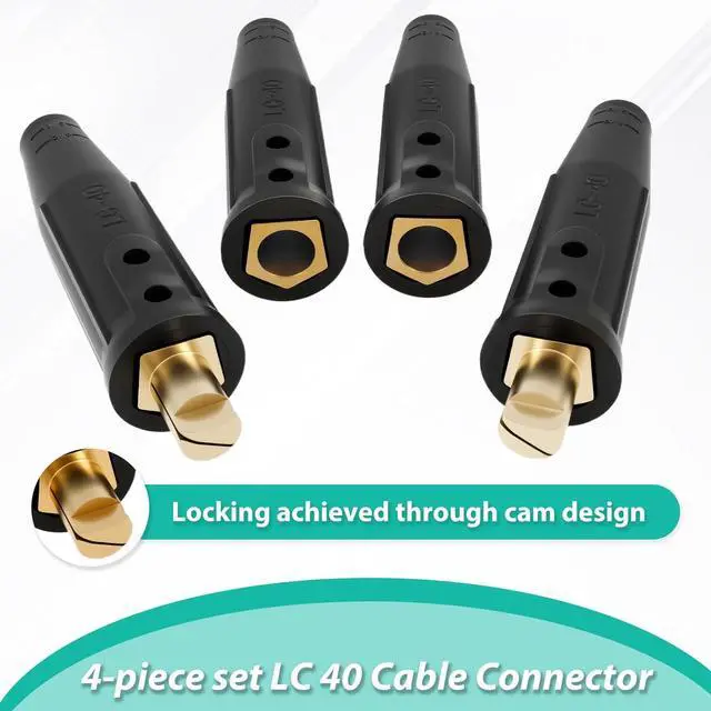 Alt view image 5 of 7 - 4 Set LC-40 Welding Lead Connectors Cam Design Quick Connector Welding Cable Connector Tools and Accessories 350 Amp Max Rating 1/0 and 2/0 50-70mm²Welding Quick Connectors Cable Welding Accessories
