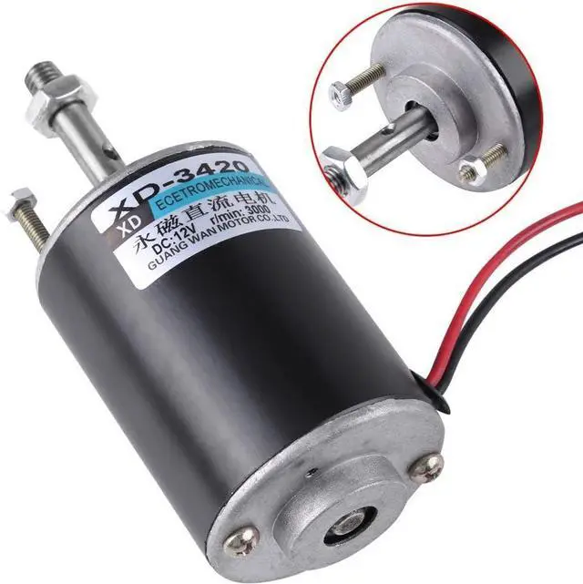 Alt view image 5 of 6 - DC 12V Electric Brushed Motor High Speed CW/CCW Permanent Magnet Motor Replacement Low Noise for DIY Home Project Robot 30W (DC 12V 3500RPM)