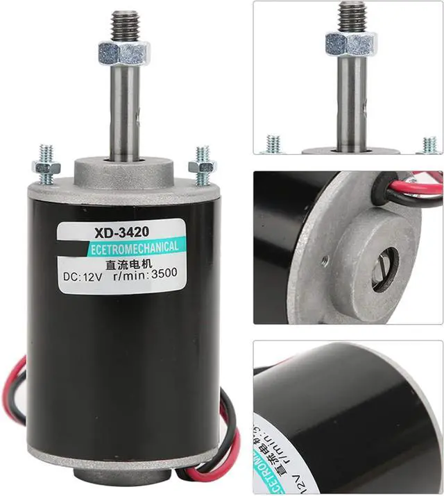 Alt view image 6 of 6 - DC 12V Electric Brushed Motor High Speed CW/CCW Permanent Magnet Motor Replacement Low Noise for DIY Home Project Robot 30W (DC 12V 3500RPM)