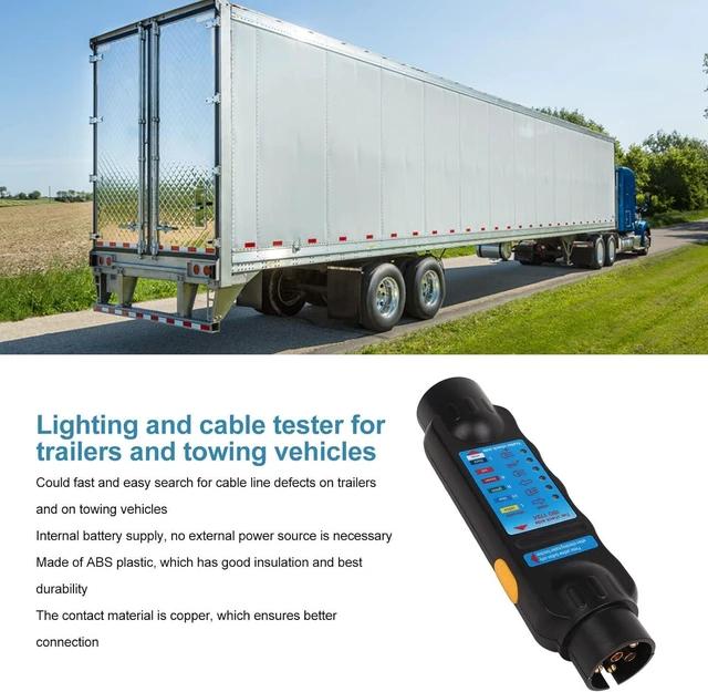 Alt view image 7 of 7 - 7 Pin Trailer Plug Tester, 7 Way Trailer Wiring Tester, 12V Round Trailer Light Tester, with LED Light, 7 Way Trailer Light Circuit Connector Tester for RV Truck, Pickup
