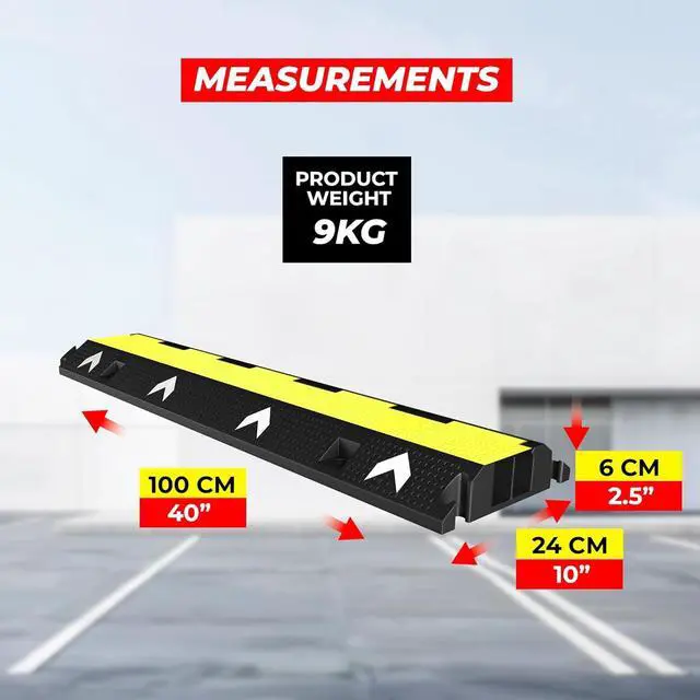 Alt view image 3 of 7 - Berry Cable Protector 2-Channel | Heavy-Duty Pedestrian Cable Ramp | 30000 lbs Load Capacity | Weatherproof PVC Outdoor Cable Cover with Bright Yellow Lid | Prevent Hazards and Cable Damage