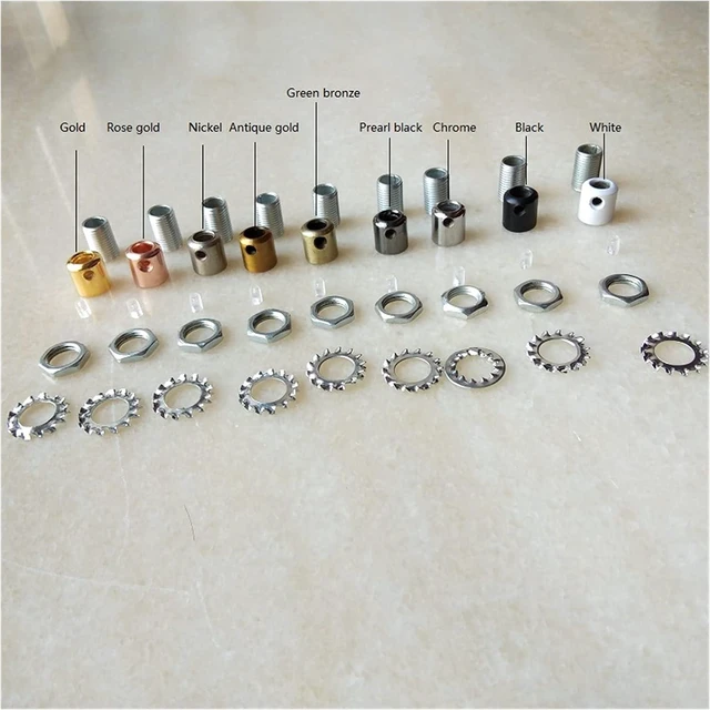 Alt view image 3 of 7 - Adjustable Cable Gland Joints,10pieces/lot D12*H13mm M10 Threaded Wire Lock Metal Cable Grips Cable Glands Connectors with Clear Screw Cable Strain Relief(Nickel)