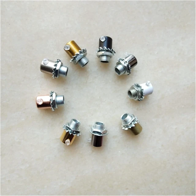 Alt view image 7 of 7 - Adjustable Cable Gland Joints,10pieces/lot D12*H13mm M10 Threaded Wire Lock Metal Cable Grips Cable Glands Connectors with Clear Screw Cable Strain Relief(Nickel)