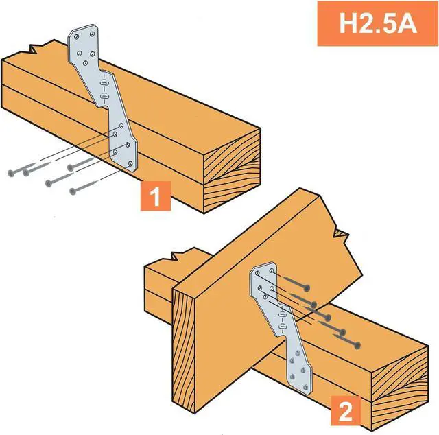Alt view image 3 of 4 - 30PCS SEIPURUNM Hurricane Ties, HOT-DIP Galvanized Steel H2.5A Heavy Duty Hurricane Tie, Hurricane Straps Rafters Ties(30 Pack)