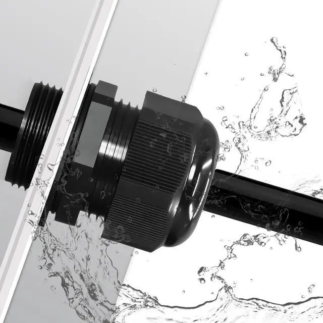 Alt view image 5 of 7 - 50 Pack 3/4" Black NPT Cable Glands IP68 Waterproof Connectors Adjustable for Electrical Box Nylon Cord Grip Strain Relief