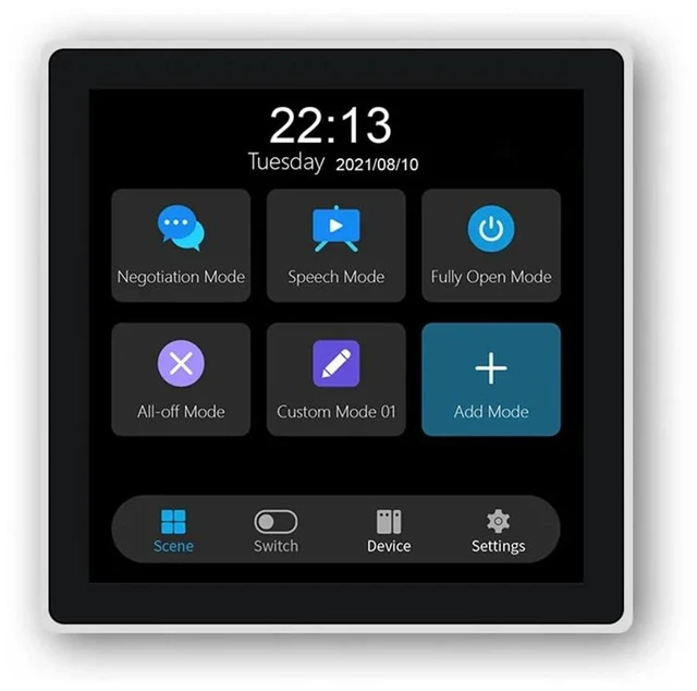 Main image of Tuya T3E Panel Switch Touch Screen Panel EU Smart Control Panel Switch Zigbee Smart Home Wall Push Light Switch,White