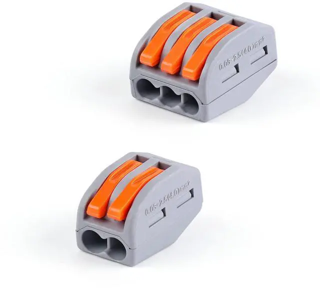 Alt view image 6 of 6 - Zhushan 110 PCS Lever Wire Nuts Connectors Kit - Electrical Connectors, 28-12 AWG, Compact Splicing Wire Connectors, Quick Disconnect, 2/3 Conductors Combination