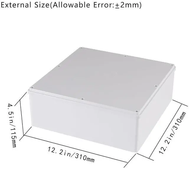 Alt view image 2 of 7 - Junction Boxes-12" x 12" x 4" IP65 Plastic Dustproof Waterproof Electrical Box Project Junction Conduit Box for Electrical Outdoor Enclosure