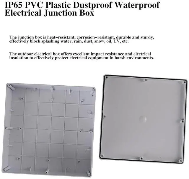 Alt view image 4 of 7 - Junction Boxes-12" x 12" x 4" IP65 Plastic Dustproof Waterproof Electrical Box Project Junction Conduit Box for Electrical Outdoor Enclosure