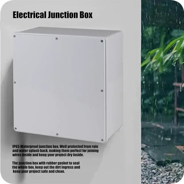Alt view image 5 of 7 - Junction Boxes-12" x 12" x 4" IP65 Plastic Dustproof Waterproof Electrical Box Project Junction Conduit Box for Electrical Outdoor Enclosure