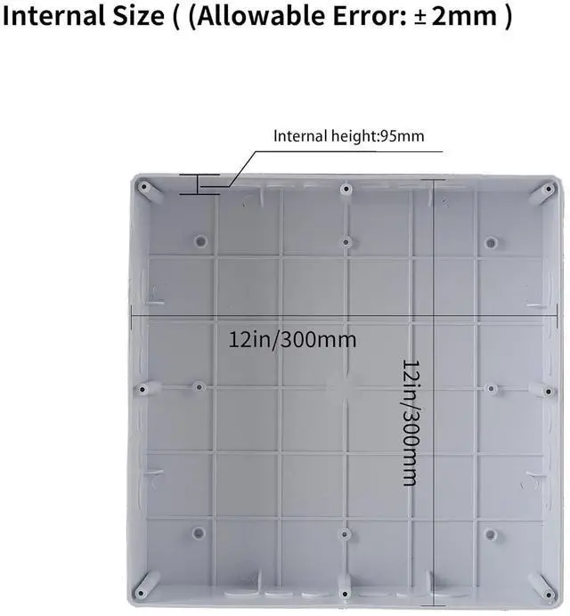 Alt view image 3 of 7 - Junction Boxes-12" x 12" x 4" IP65 Plastic Dustproof Waterproof Electrical Box Project Junction Conduit Box for Electrical Outdoor Enclosure