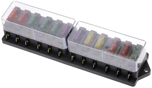 Main image of Fuse 12 Way Car Box Auto Holder Truck Blade with 12pcs Fuses for 1 2V 24V.Circuit Standard .Fuse