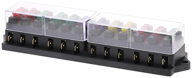 Alt view image 2 of 6 - Fuse 12 Way Car Box Auto Holder Truck Blade with 12pcs Fuses for 1 2V 24V.Circuit Standard .Fuse
