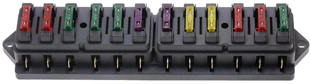 Alt view image 5 of 6 - Fuse 12 Way Car Box Auto Holder Truck Blade with 12pcs Fuses for 1 2V 24V.Circuit Standard .Fuse