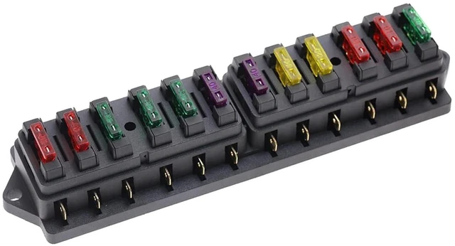Alt view image 3 of 6 - Fuse 12 Way Car Box Auto Holder Truck Blade with 12pcs Fuses for 1 2V 24V.Circuit Standard .Fuse