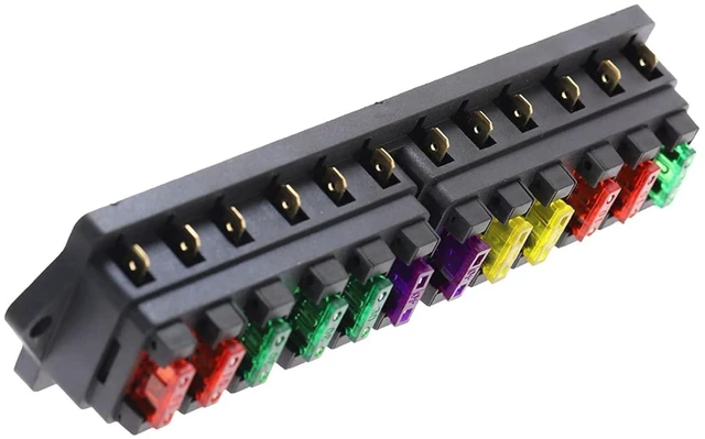 Alt view image 6 of 6 - Fuse 12 Way Car Box Auto Holder Truck Blade with 12pcs Fuses for 1 2V 24V.Circuit Standard .Fuse