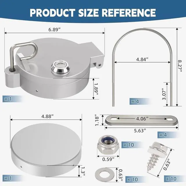Alt view image 7 of 7 - Conduit Carrier Kit for 4 Inch PVC Pipe - Secure Keyhole Lock & Stable Mounting, Universal Conduit Carrier and Pipe Rack for Truck, Van, SUV Racks, HeavyDuty Security Transport Solution-Silver