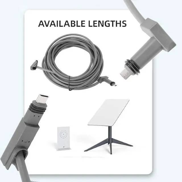 Alt view image 3 of 7 - Rectangular Satellite V2 Replacement Cable, Cable Extension, Waterproof Satellite Replacement Cable with Wire Nail for Rectangular Satellite V2 (75ft