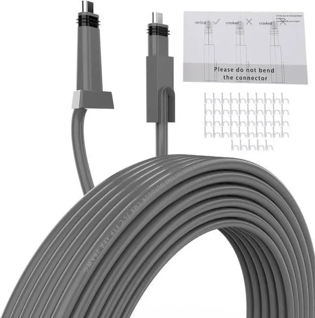 Main image of Rectangular Satellite V2 Replacement Cable, Cable Extension, Waterproof Satellite Replacement Cable with Wire Nail for Rectangular Satellite V2 (75ft
