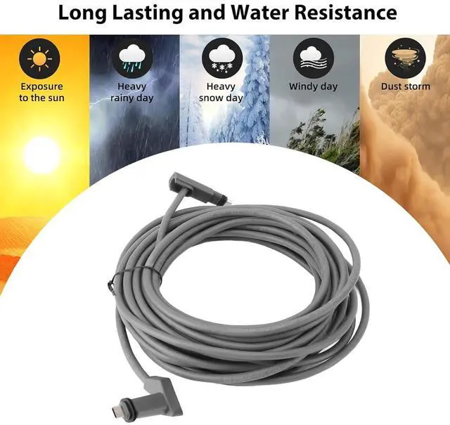 Alt view image 4 of 7 - Rectangular Satellite V2 Replacement Cable, Cable Extension, Waterproof Satellite Replacement Cable with Wire Nail for Rectangular Satellite V2 (75ft