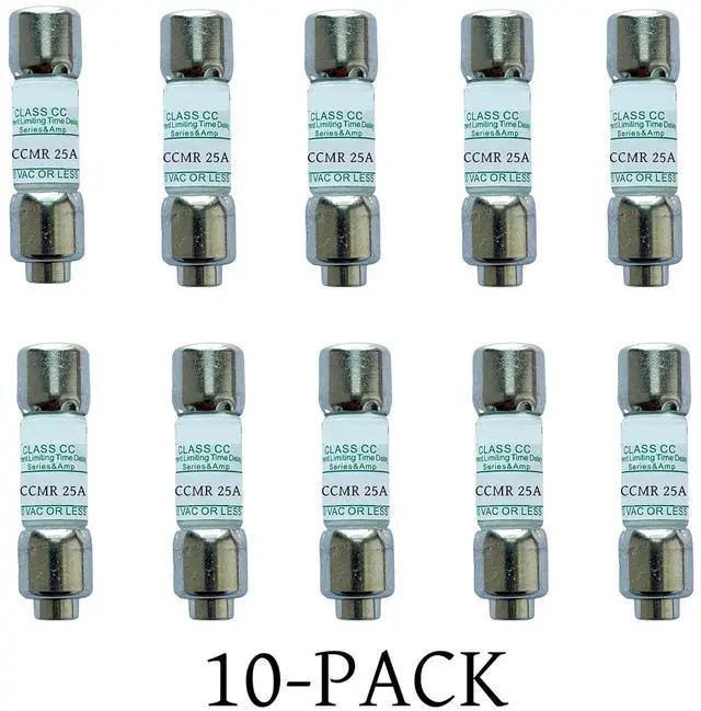Alt view image 2 of 3 - 10-Pack New CCMR-25 CCMR 25A CCMR025 CCMR-25A 600Vac Time Delay Fuse,CCMR-25A Current Limiting Class CC Rejection Cartridge Fuses