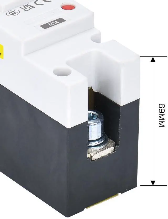Alt view image 7 of 7 - DIHOOL 125 Amp DC Breaker, Battery Disconnect Switch 500V, Thermal Magnetic Trip for Solar, Main Power, UPS