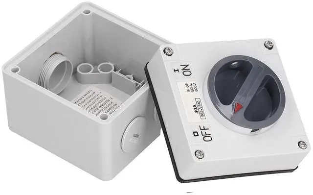 Alt view image 7 of 7 - Outdoor Waterproof Dustproof Power Isolator Switch 500V Rotary Control On Off Switch Socket with Installation Accessories(3P40A)