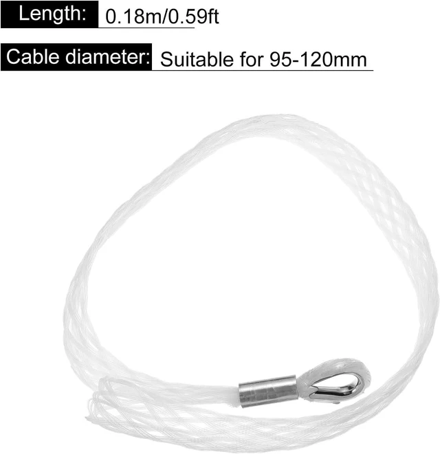 Alt view image 2 of 6 - MECCANIXITY Cable Pulling Grip for 95-120MM/3.74''-4.72'' Cables, Nylon Anti-wear Wire Pulling Grip Sock Kit 1.8 M/5.9Ft Flexible Eye Mesh Rope