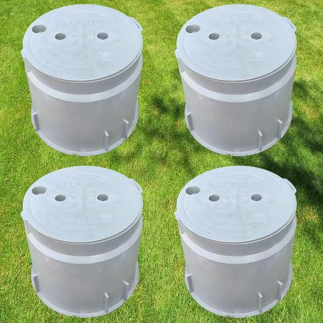 Main image of (Dia 10" * 4 Pack) Yariwiz 10 inch Underground Electrical Junction Box In Ground Inground Splice Pull Quazite Plastic Boxes