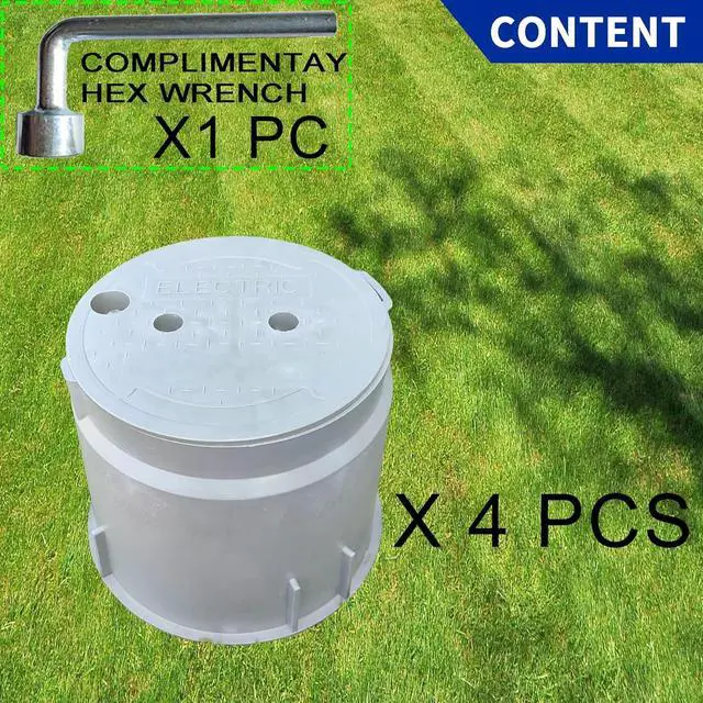 Alt view image 7 of 7 - (Dia 10" * 4 Pack) Yariwiz 10 inch Underground Electrical Junction Box In Ground Inground Splice Pull Quazite Plastic Boxes