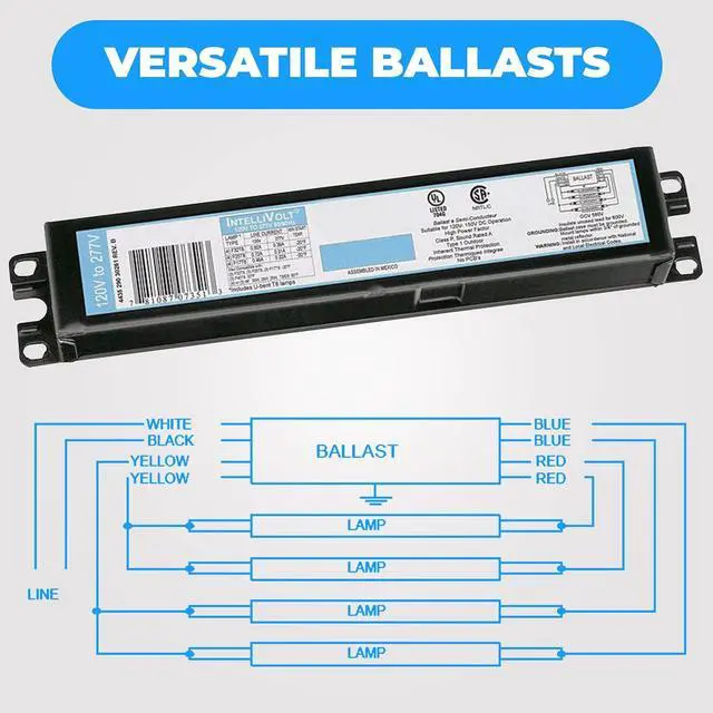 Alt view image 3 of 5 - OHLECTRIC Replacement for ICN4P32-SC 2&3 Lamp - T8 Fluorescent Ballast, Electronic Ballast Replacement 120-277 Volt, Instant Start - Standard and Energy Efficient Ballasts - UL Approved