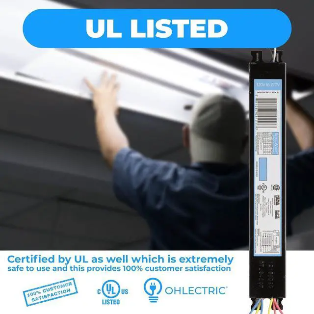 Alt view image 5 of 5 - OHLECTRIC Replacement for ICN4P32-SC 2&3 Lamp - T8 Fluorescent Ballast, Electronic Ballast Replacement 120-277 Volt, Instant Start - Standard and Energy Efficient Ballasts - UL Approved