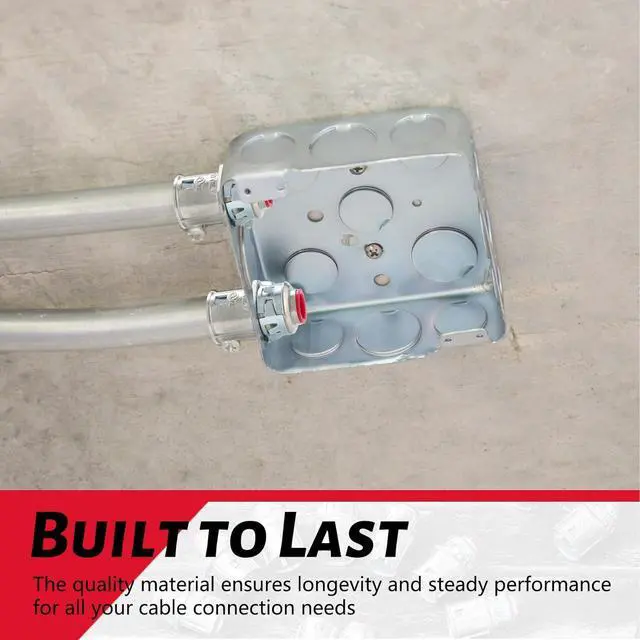 Alt view image 4 of 6 - Relaxweex Metal-Clad Cable Connectors Zinc Electrical Conduit Connector 3/8" Snap in Connectors for Steel and Aluminum Cable(15 Pack)